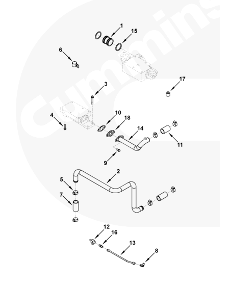 供应重庆康明斯发动机配件K19发动机输水管/207378/3001187